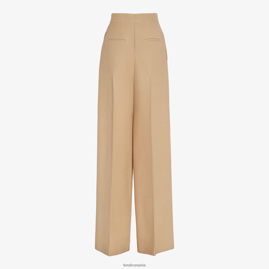pantaloni de mătase și lână bej Fendi femei îmbrăcăminte 86084L1252