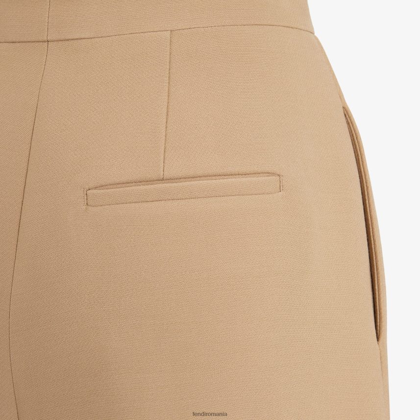pantaloni de mătase și lână bej Fendi femei îmbrăcăminte 86084L1252