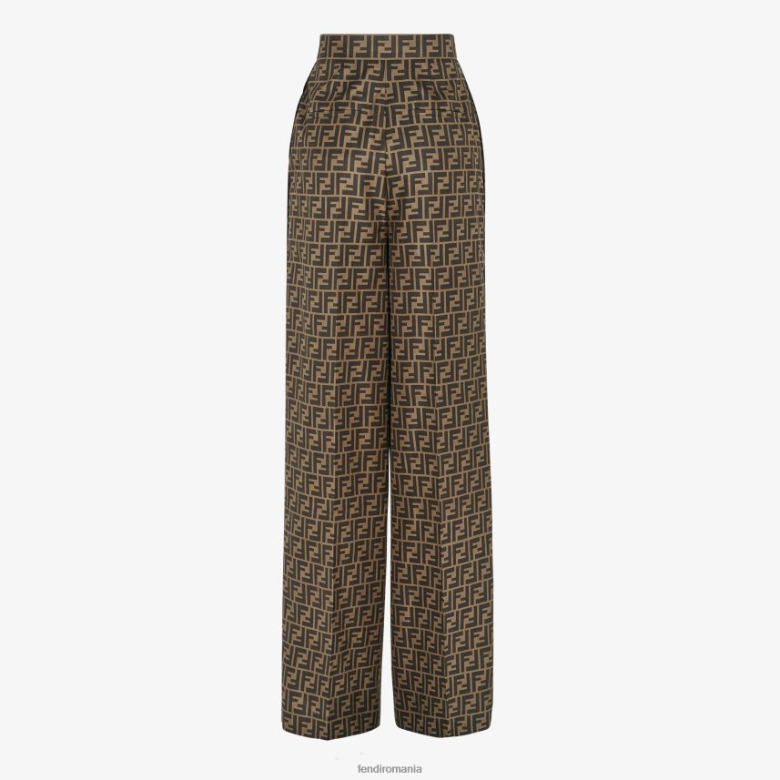pantaloni de mătase maro Fendi femei îmbrăcăminte 86084L972