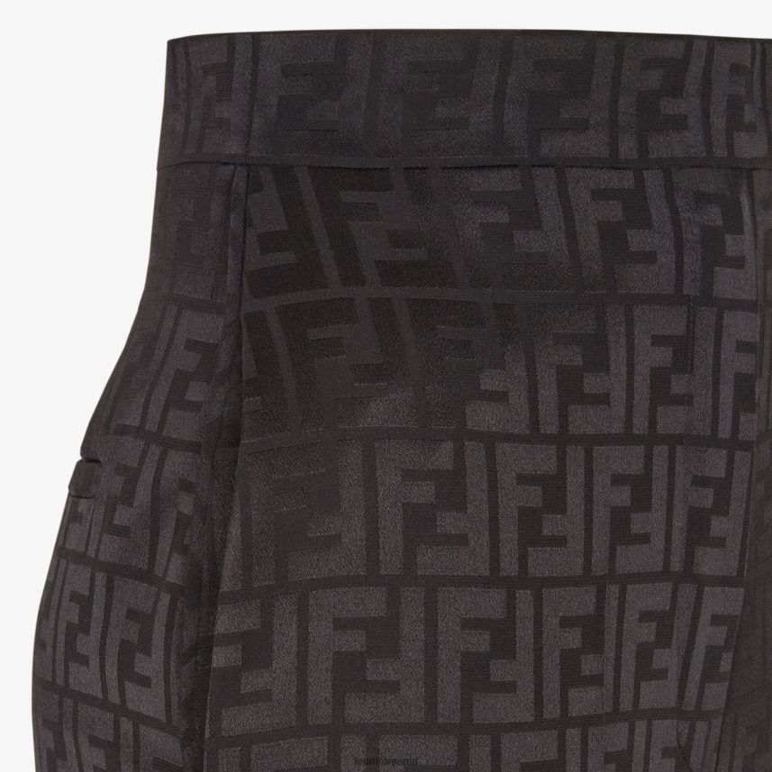 pantaloni de mătase negru Fendi femei îmbrăcăminte 86084L996