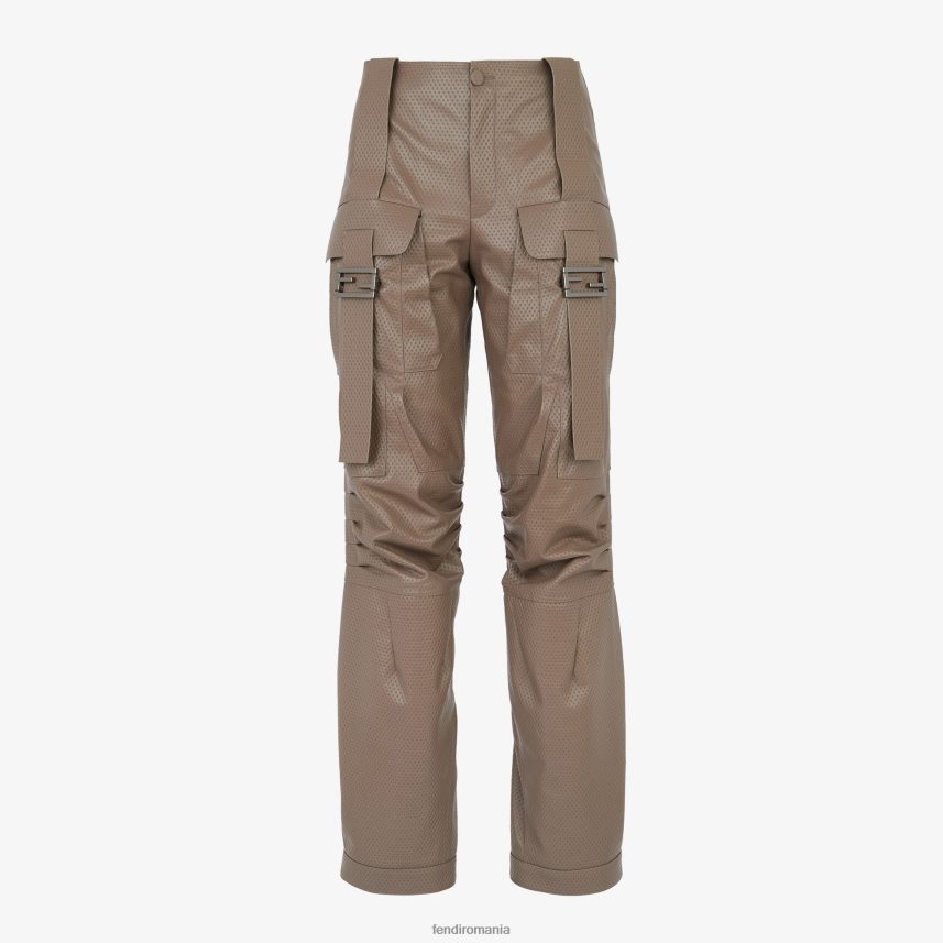 pantaloni de piele maro Fendi femei îmbrăcăminte 86084L1075