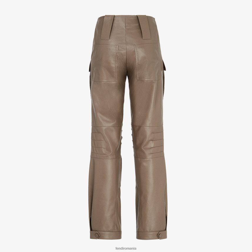 pantaloni de piele maro Fendi femei îmbrăcăminte 86084L1075