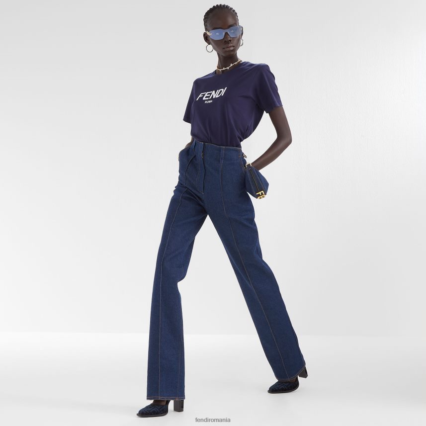 pantaloni din denim albastru Fendi femei îmbrăcăminte 86084L1196