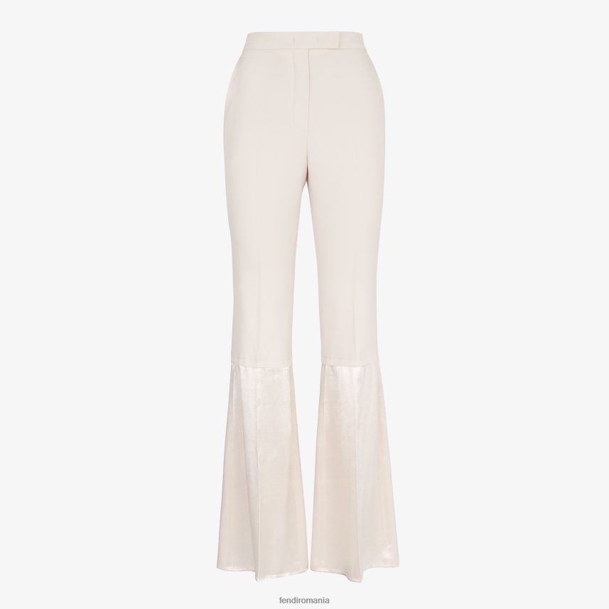 pantaloni din gabardină bej Fendi femei îmbrăcăminte 86084L1083