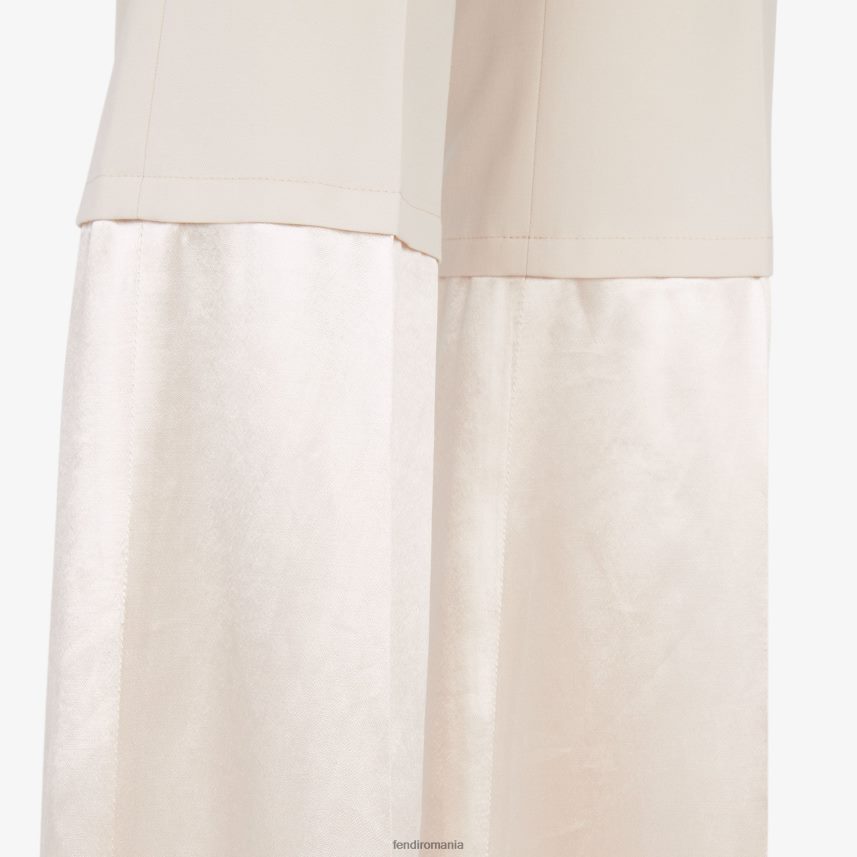 pantaloni din gabardină bej Fendi femei îmbrăcăminte 86084L1083