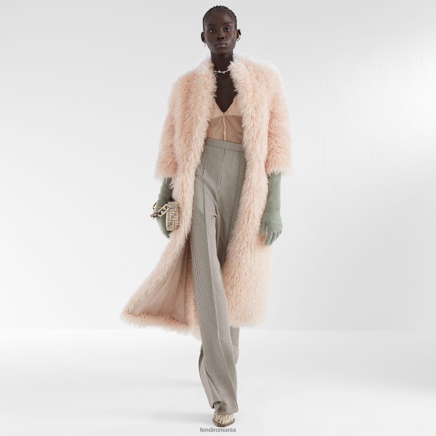 pantaloni din lână cu picioare de găină bej Fendi femei îmbrăcăminte 86084L1221