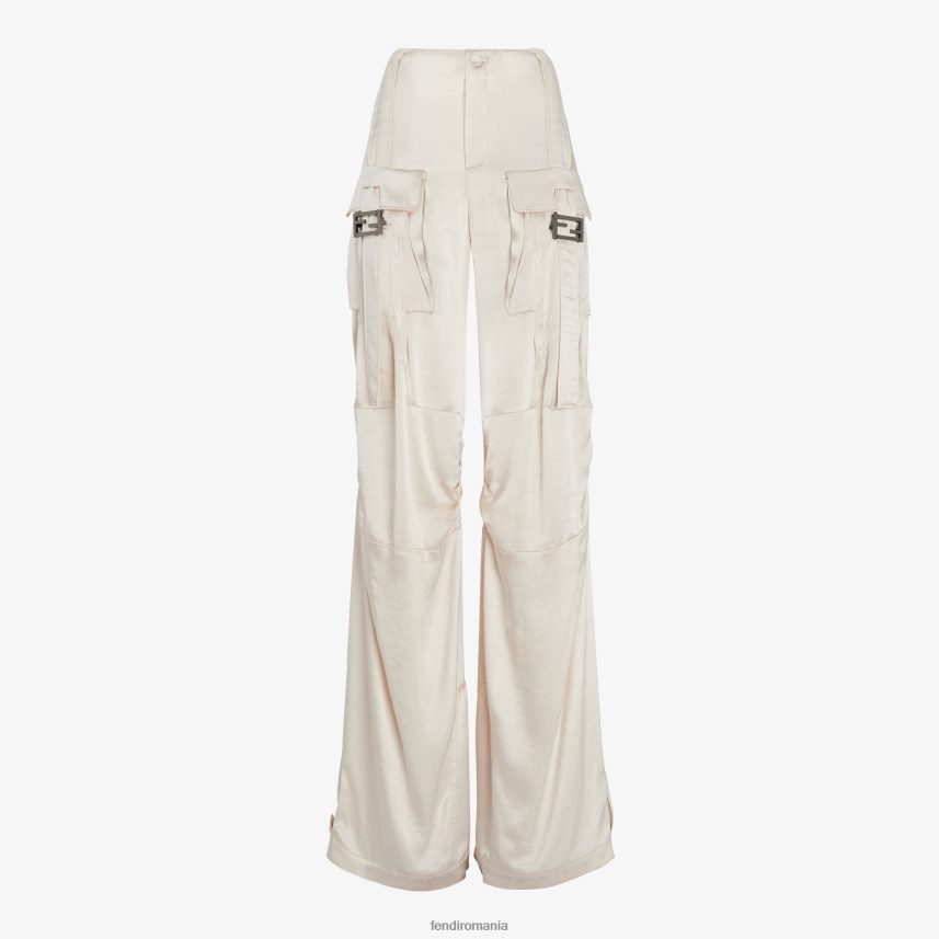 pantaloni din vascoza bej Fendi femei îmbrăcăminte 86084L1067