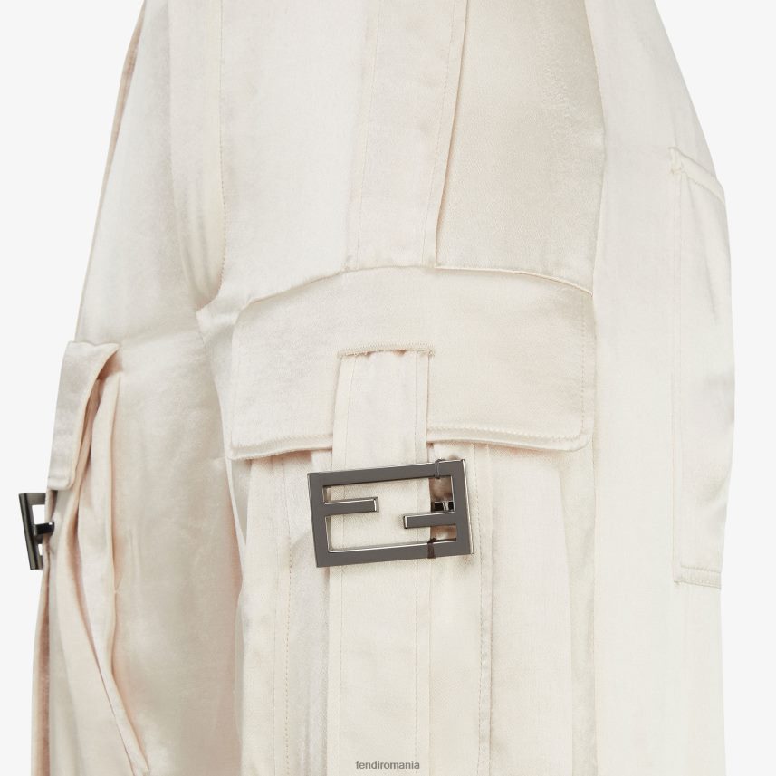 pantaloni din vascoza bej Fendi femei îmbrăcăminte 86084L1067