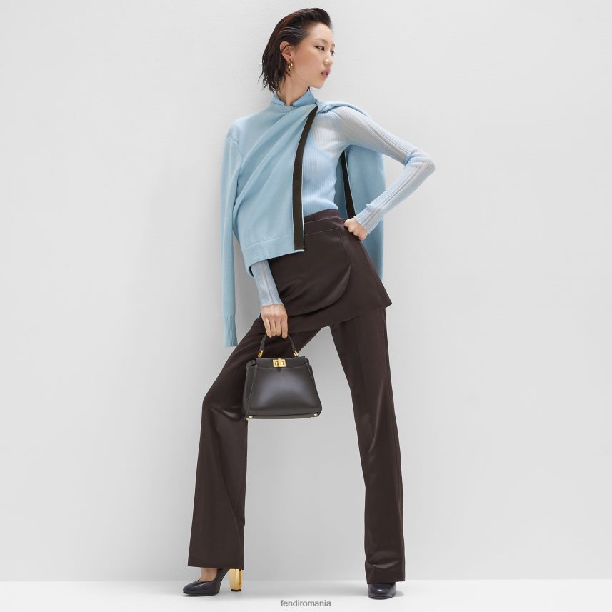 pantaloni ducesă din satin maro Fendi femei îmbrăcăminte 86084L998