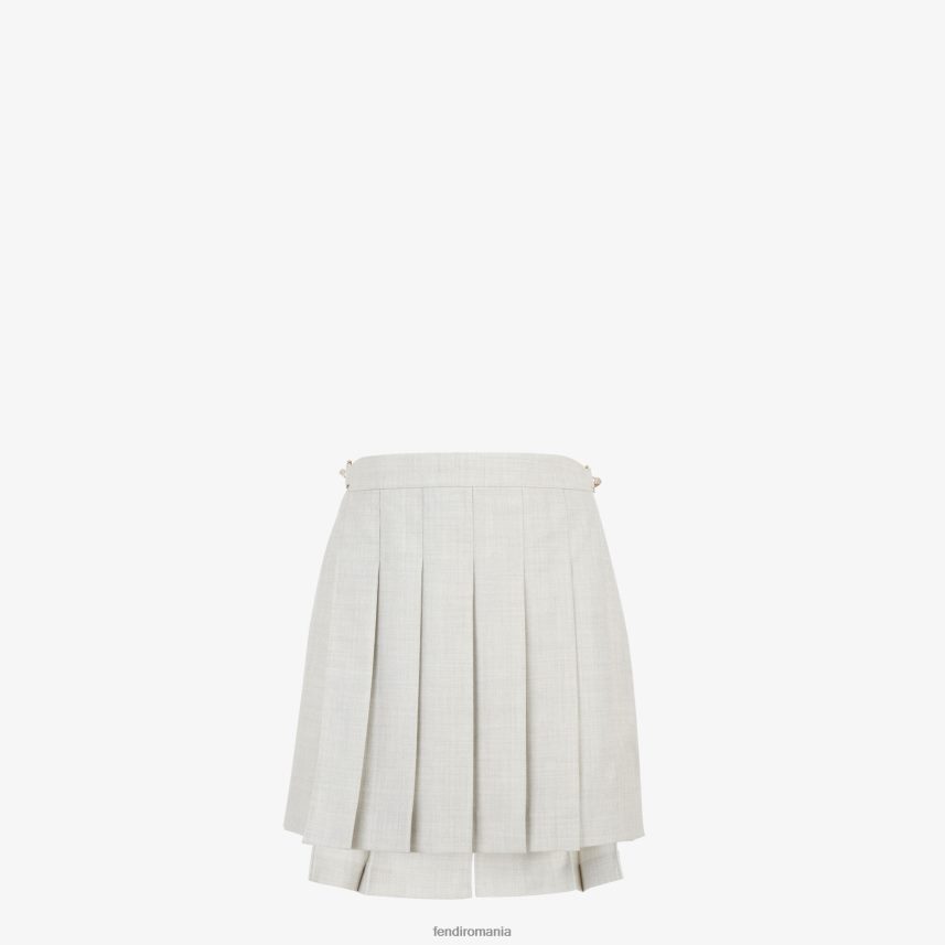 pantaloni scurți de lână alb Fendi femei îmbrăcăminte 86084L991