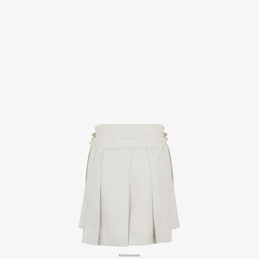 pantaloni scurți de lână alb Fendi femei îmbrăcăminte 86084L991