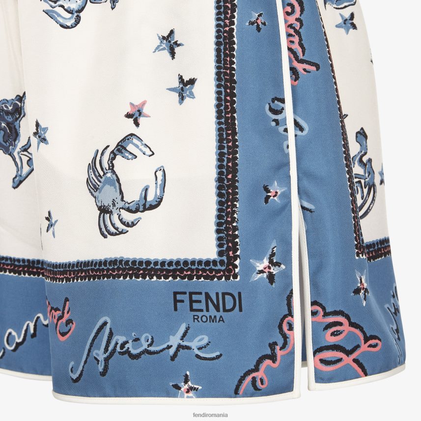 pantaloni scurți de mătase albastru Fendi femei îmbrăcăminte 86084L984