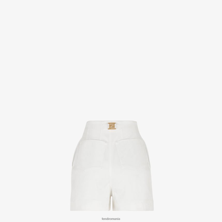 pantaloni scurți din denim alb Fendi femei îmbrăcăminte 86084L1229