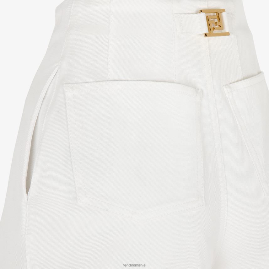 pantaloni scurți din denim alb Fendi femei îmbrăcăminte 86084L1229