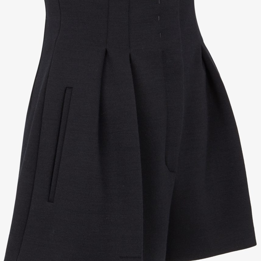 pantaloni scurți piqué negru Fendi femei îmbrăcăminte 86084L1243