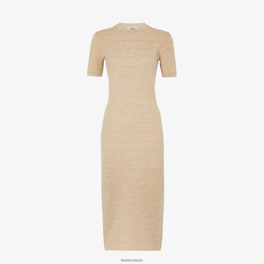 rochie de lână bej Fendi femei îmbrăcăminte 86084L1082