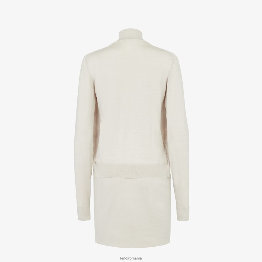 rochie de lână bej Fendi femei îmbrăcăminte 86084L1132