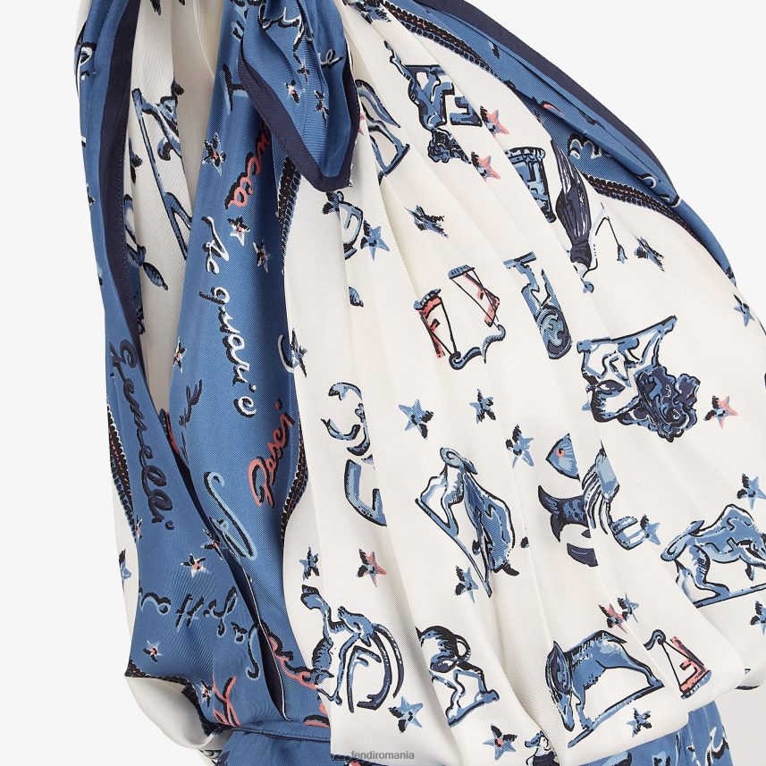 rochie de mătase bicoloră cu un singur umăr multicolor Fendi femei îmbrăcăminte 86084L1042