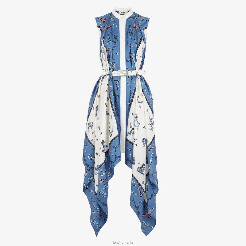 rochie de matase albastru Fendi femei îmbrăcăminte 86084L1039