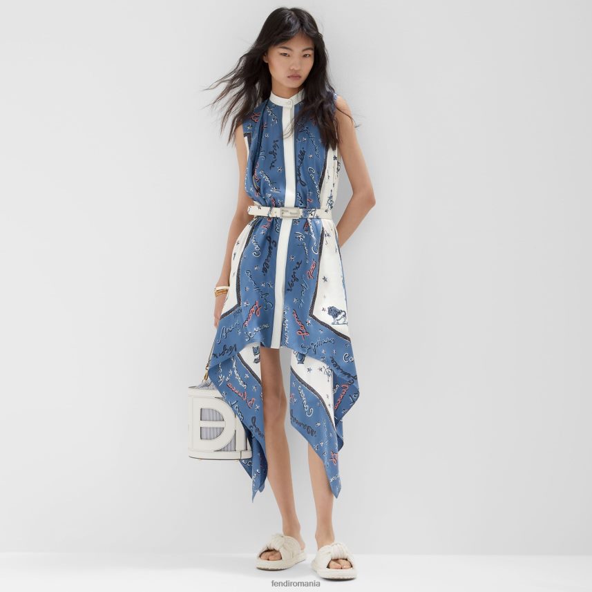 rochie de matase albastru Fendi femei îmbrăcăminte 86084L1039