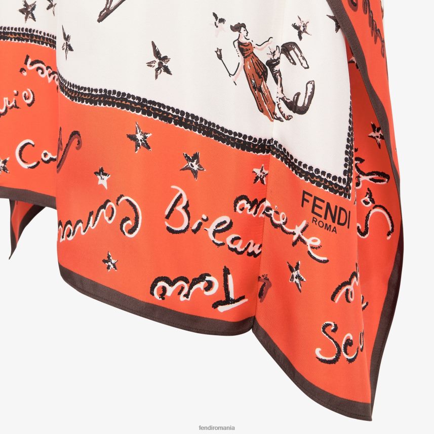 rochie de matase portocale Fendi femei îmbrăcăminte 86084L1020