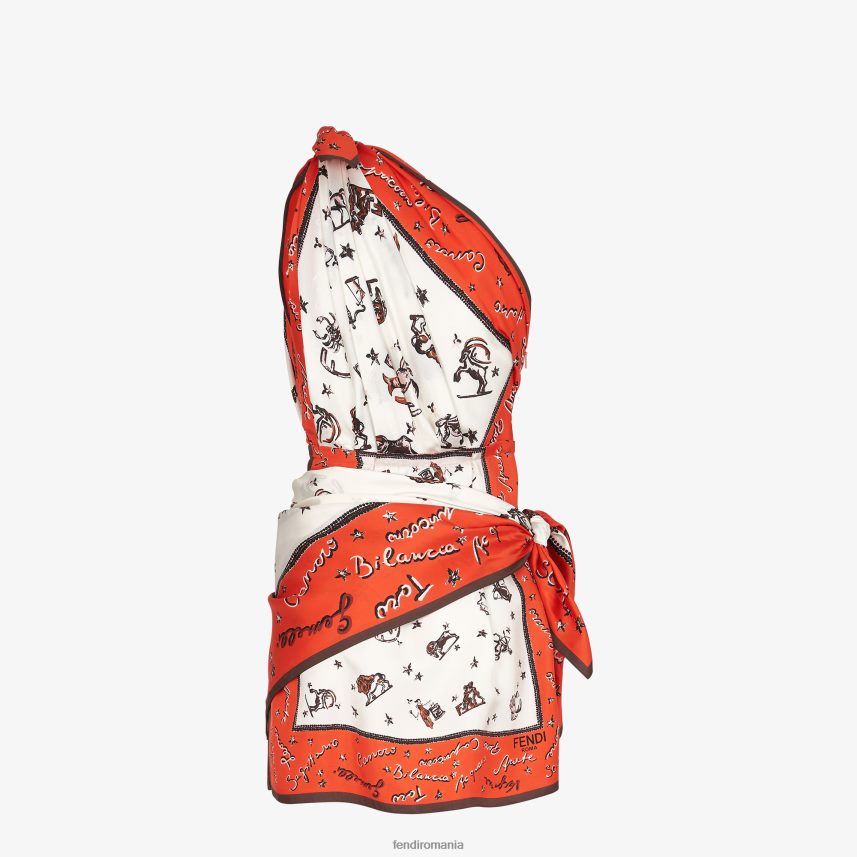 rochie de matase portocale Fendi femei îmbrăcăminte 86084L989