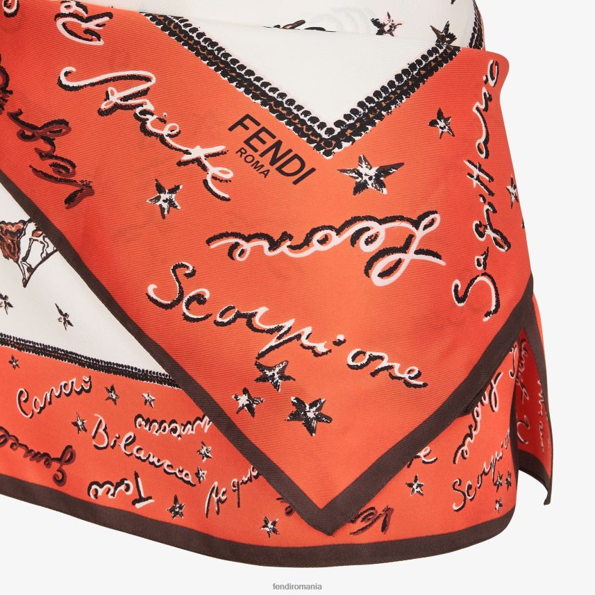 rochie de matase portocale Fendi femei îmbrăcăminte 86084L989