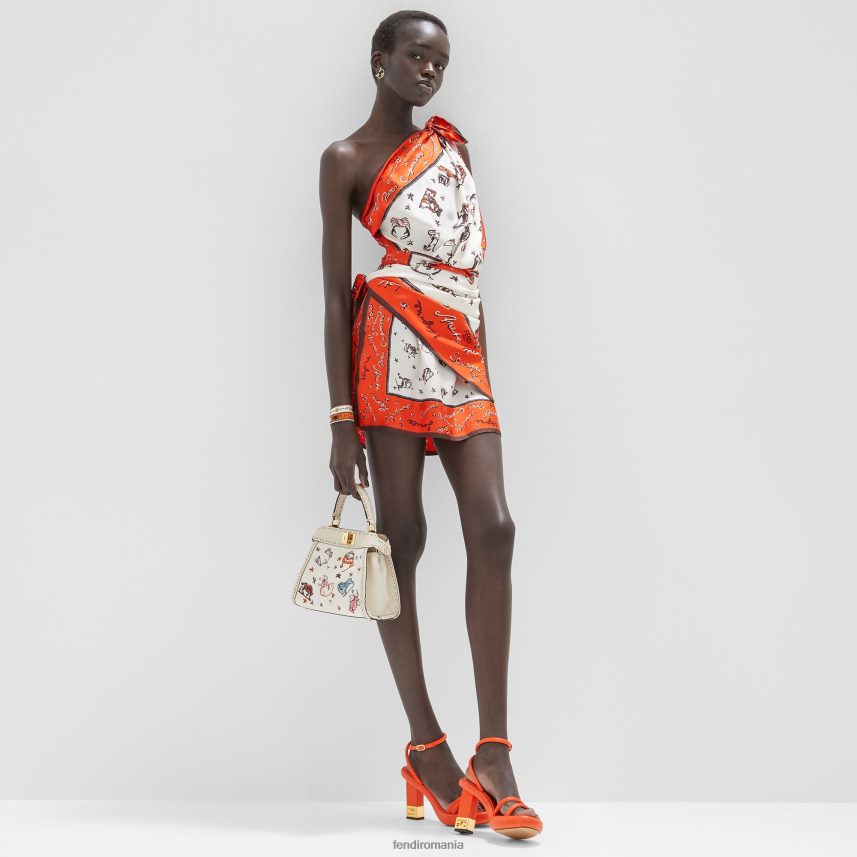 rochie de matase portocale Fendi femei îmbrăcăminte 86084L989