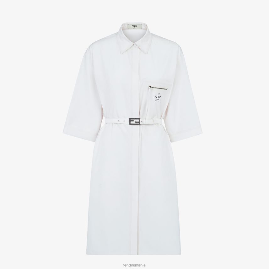 rochie din bumbac alb Fendi femei îmbrăcăminte 86084L1149