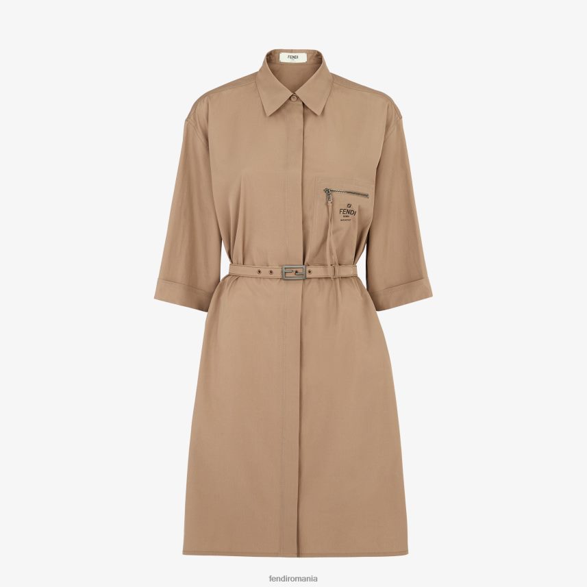rochie din bumbac maro Fendi femei îmbrăcăminte 86084L1069