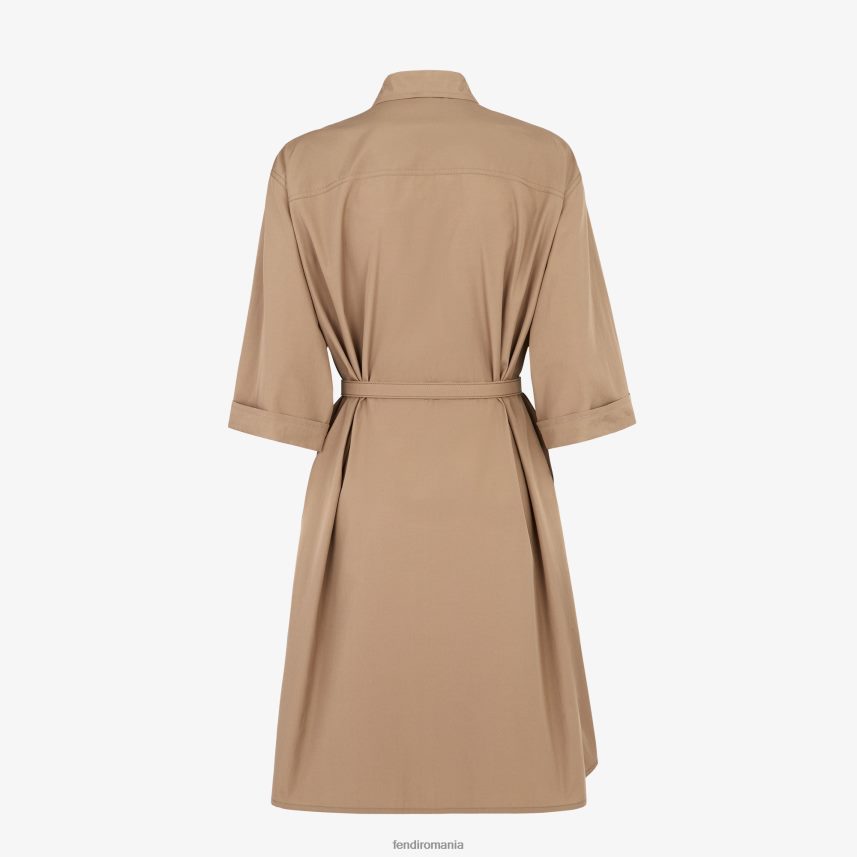 rochie din bumbac maro Fendi femei îmbrăcăminte 86084L1069