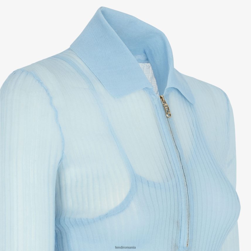 rochie din tricot de mătase albastru deschis Fendi femei îmbrăcăminte 86084L944
