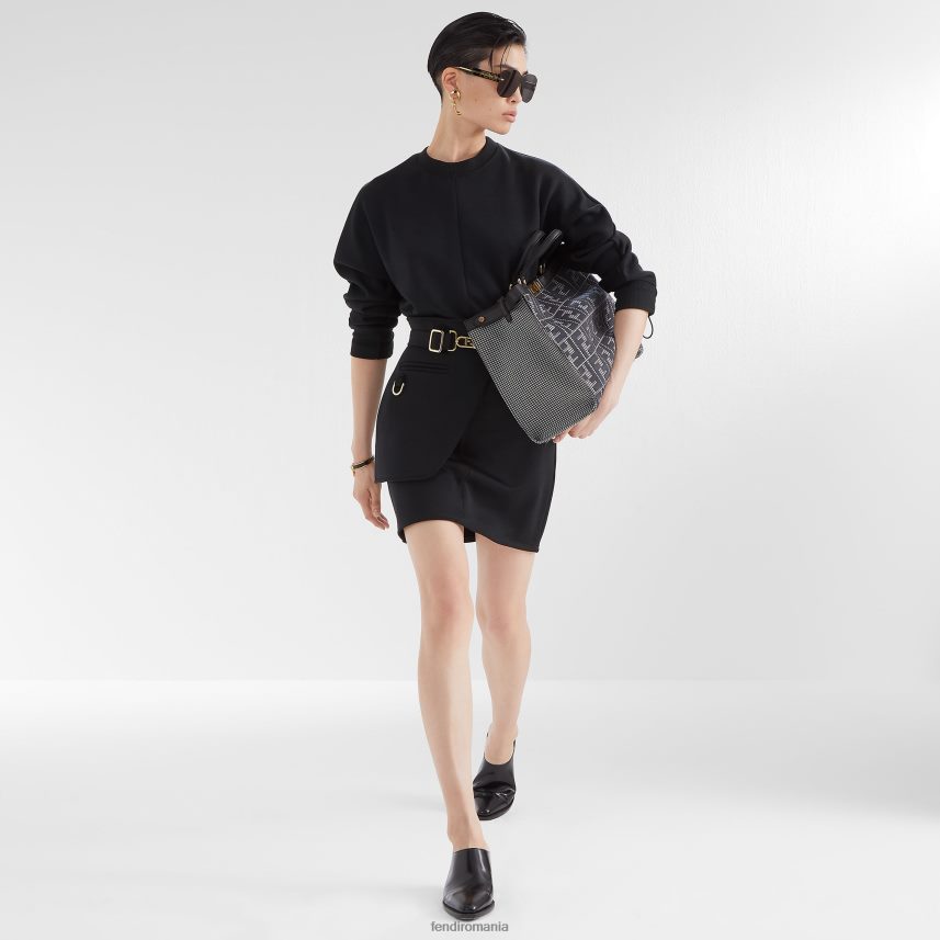 rochie din tricou negru Fendi femei îmbrăcăminte 86084L1222