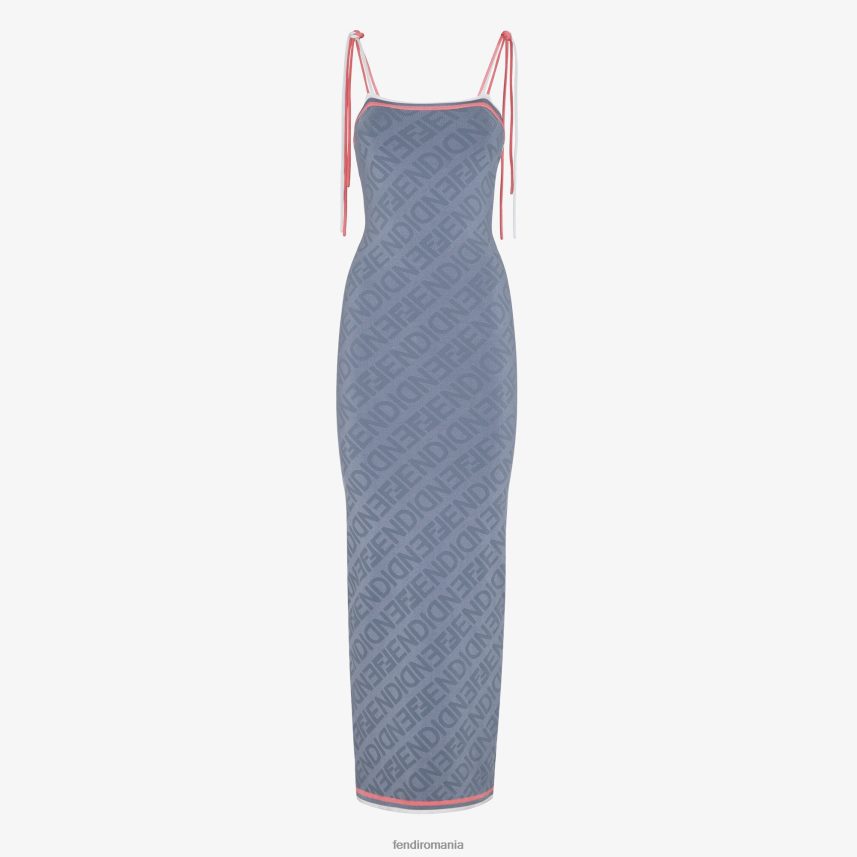 rochie din vascoza albastru Fendi femei îmbrăcăminte 86084L1018