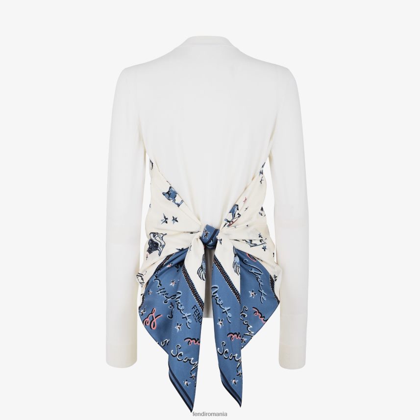 cardigan de lână alb Fendi femei îmbrăcăminte 86084L1246