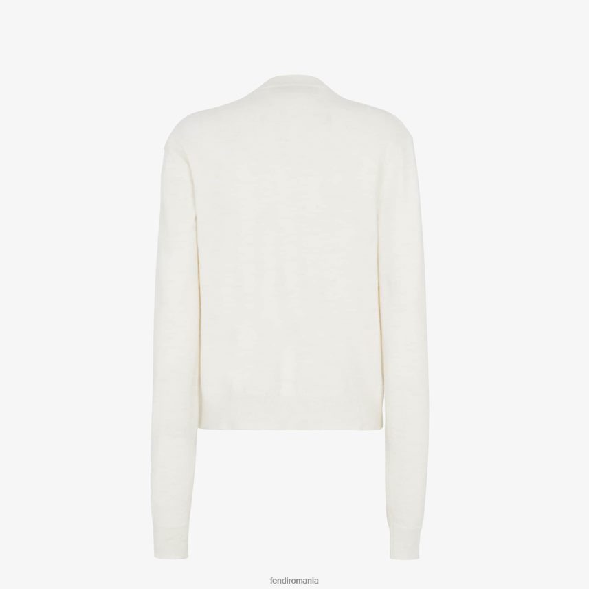 cardigan de lână alb Fendi femei îmbrăcăminte 86084L924