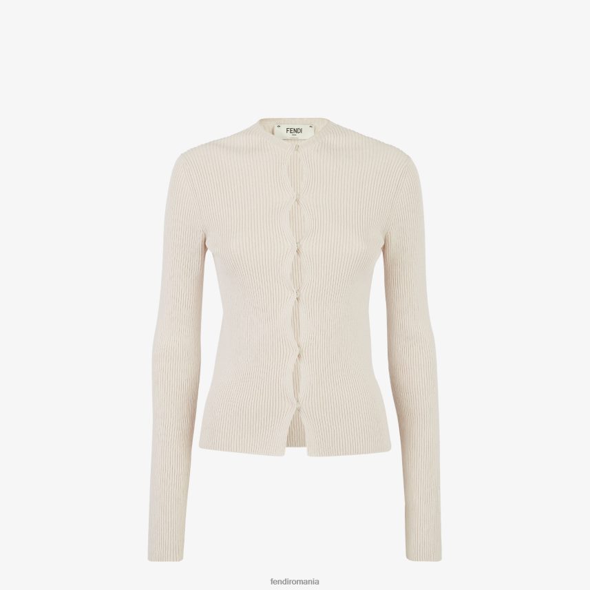 cardigan din bumbac bej Fendi femei îmbrăcăminte 86084L1064