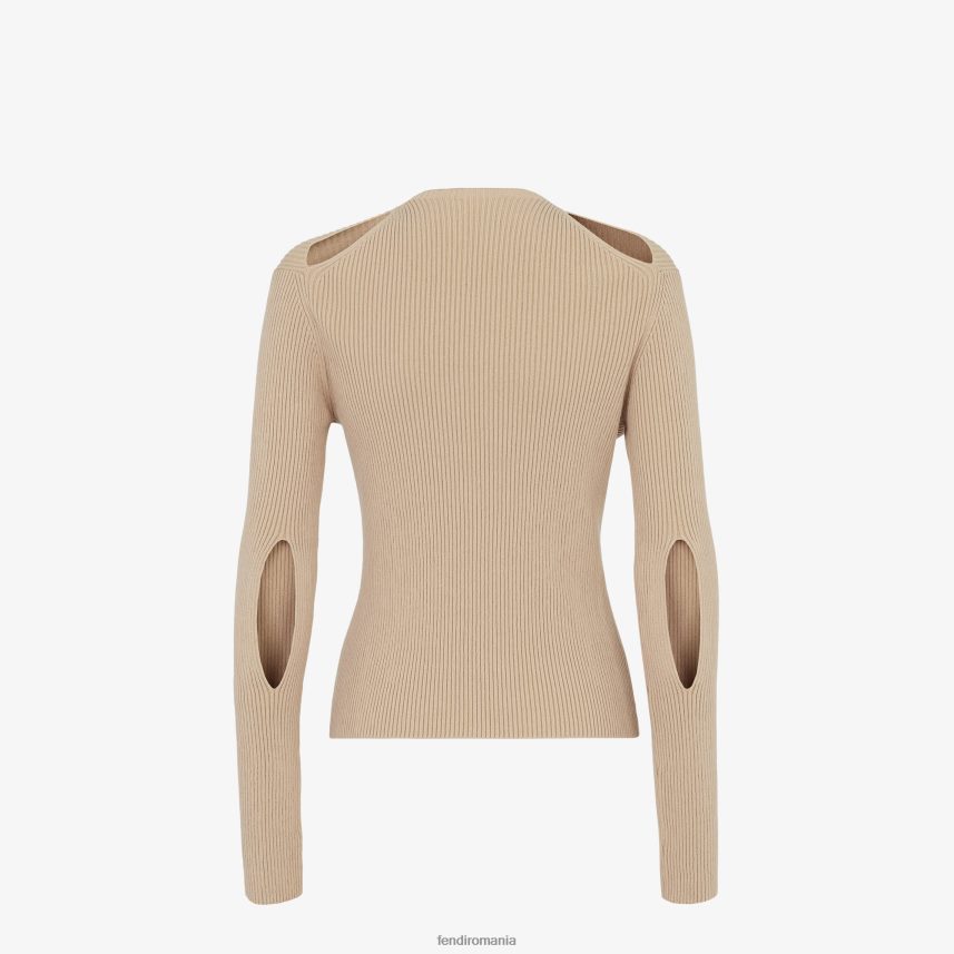 cardigan din bumbac bej Fendi femei îmbrăcăminte 86084L1084