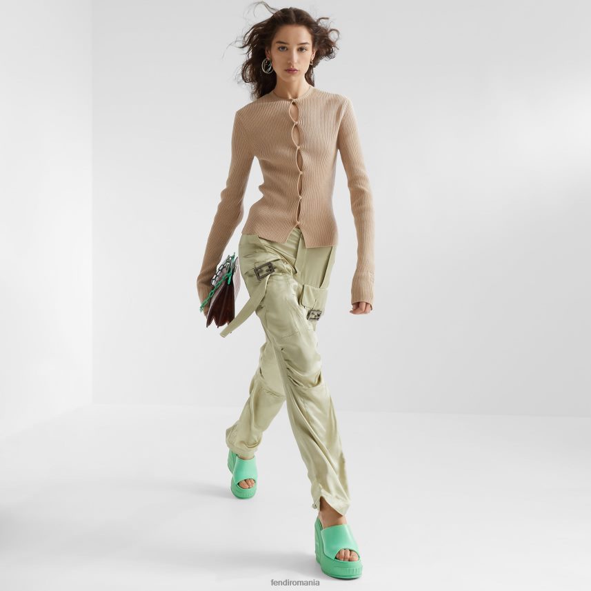 cardigan din bumbac bej Fendi femei îmbrăcăminte 86084L1084