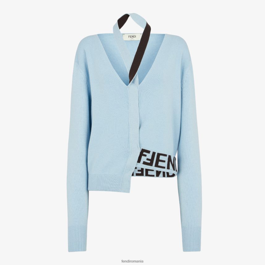 cardigan din cașmir și lână albastru deschis Fendi femei îmbrăcăminte 86084L925