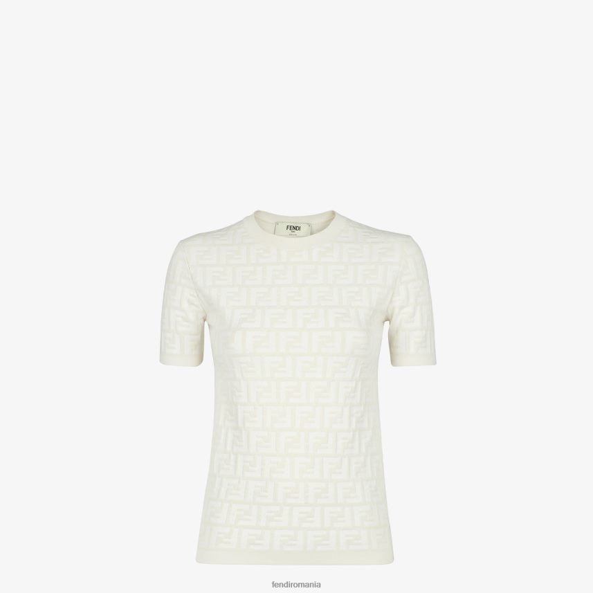 ff jumper din viscoza alb Fendi femei îmbrăcăminte 86084L933