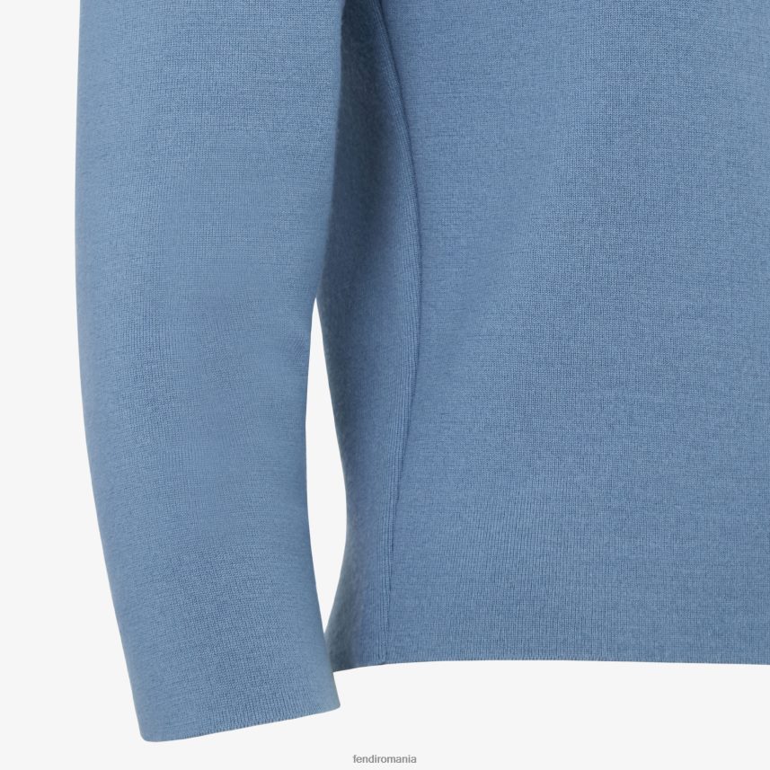 pulover de bumbac albastru Fendi femei îmbrăcăminte 86084L1147