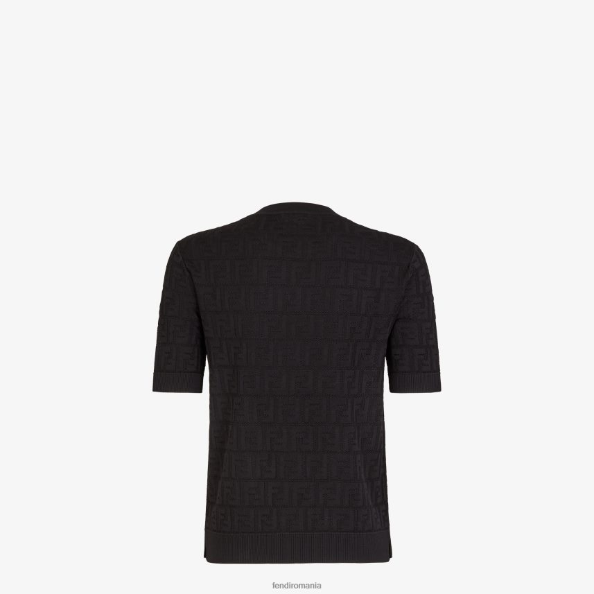 pulover din bumbac și viscoză negru Fendi femei îmbrăcăminte 86084L955