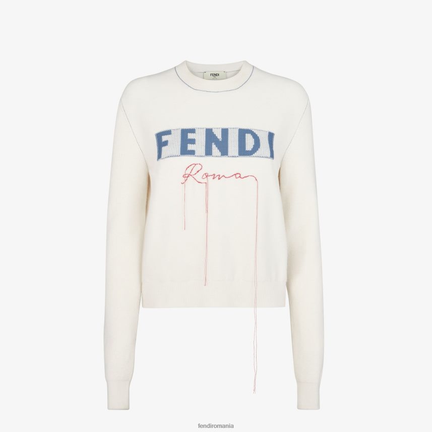 pulover din cașmir alb Fendi femei îmbrăcăminte 86084L1029