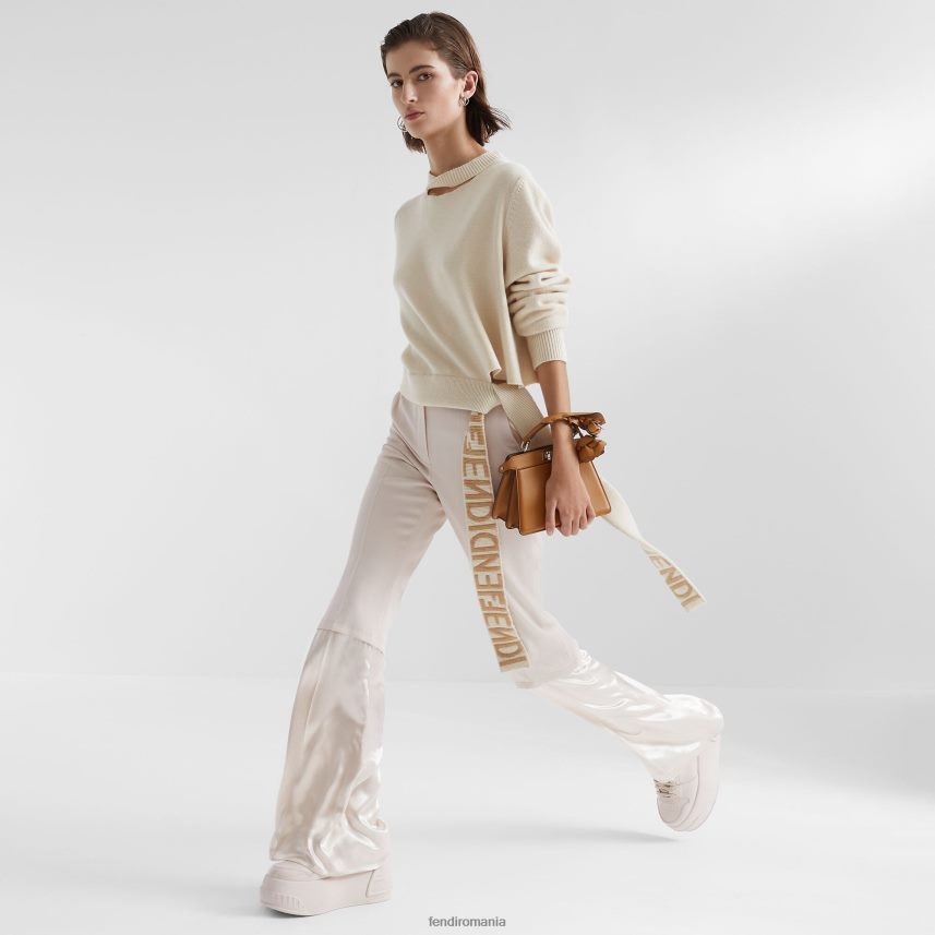 pulover din cașmir și lână bej Fendi femei îmbrăcăminte 86084L1078