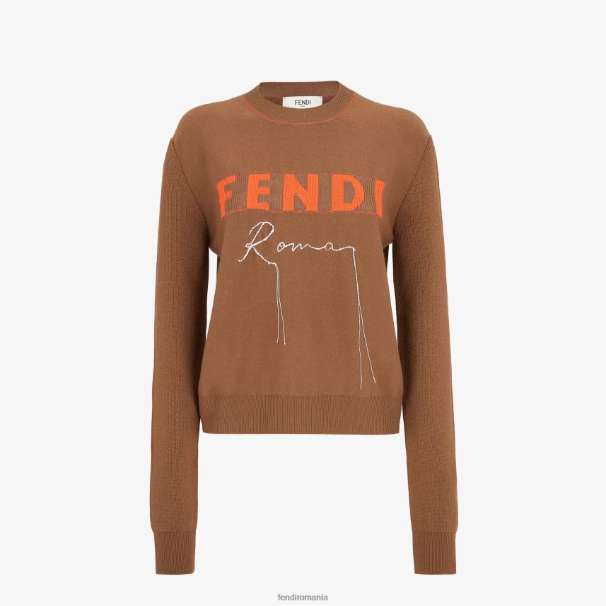 pulover din cașmir maro Fendi femei îmbrăcăminte 86084L1248