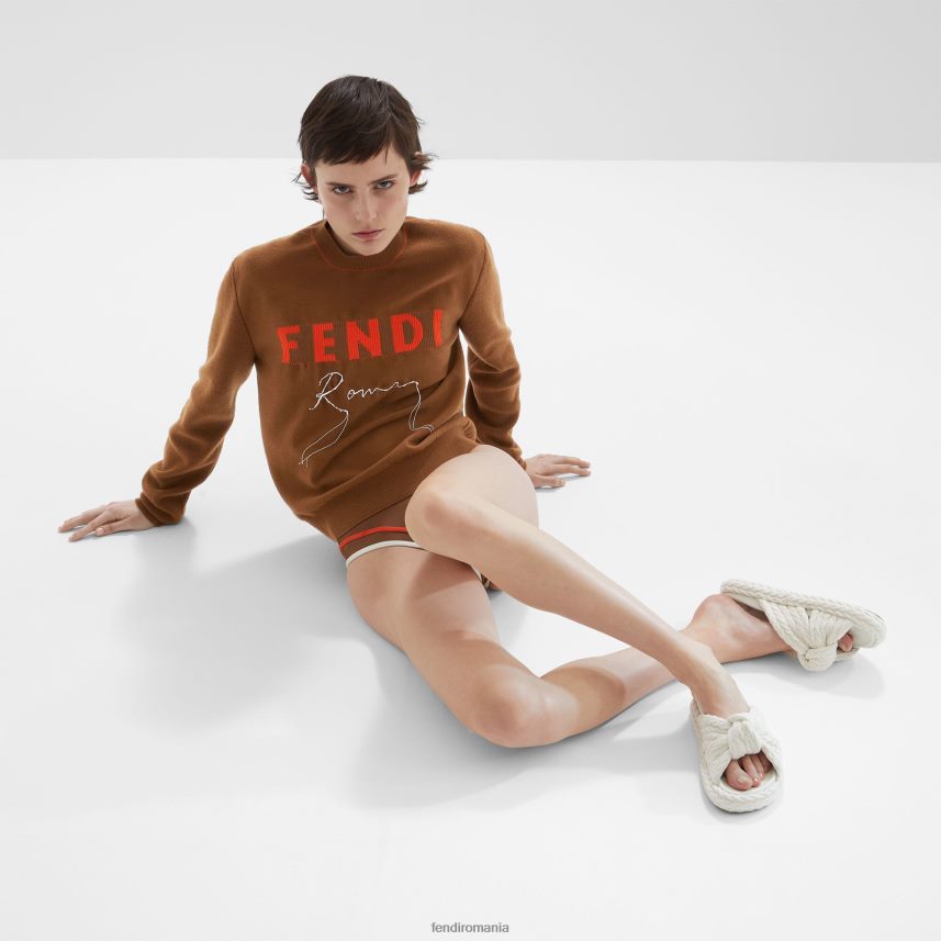 pulover din cașmir maro Fendi femei îmbrăcăminte 86084L1248