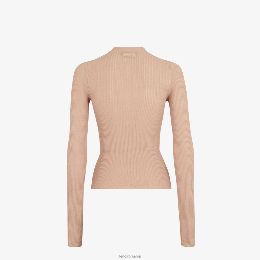 pulover din vascoza bej Fendi femei îmbrăcăminte 86084L1065