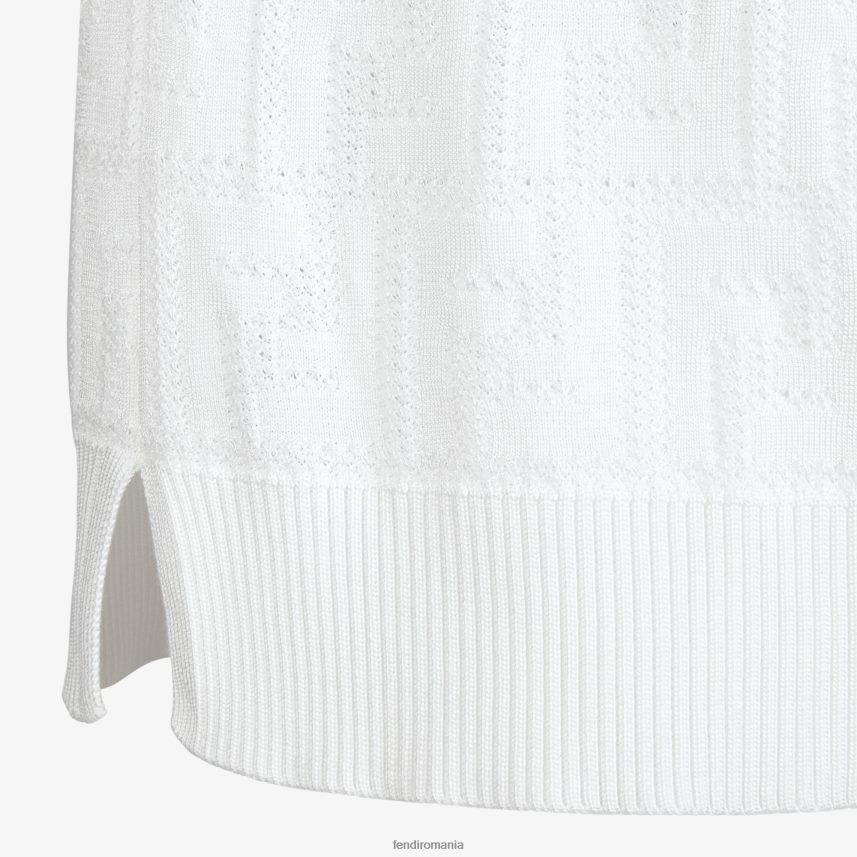 pulover din vascoza si bumbac alb Fendi femei îmbrăcăminte 86084L992