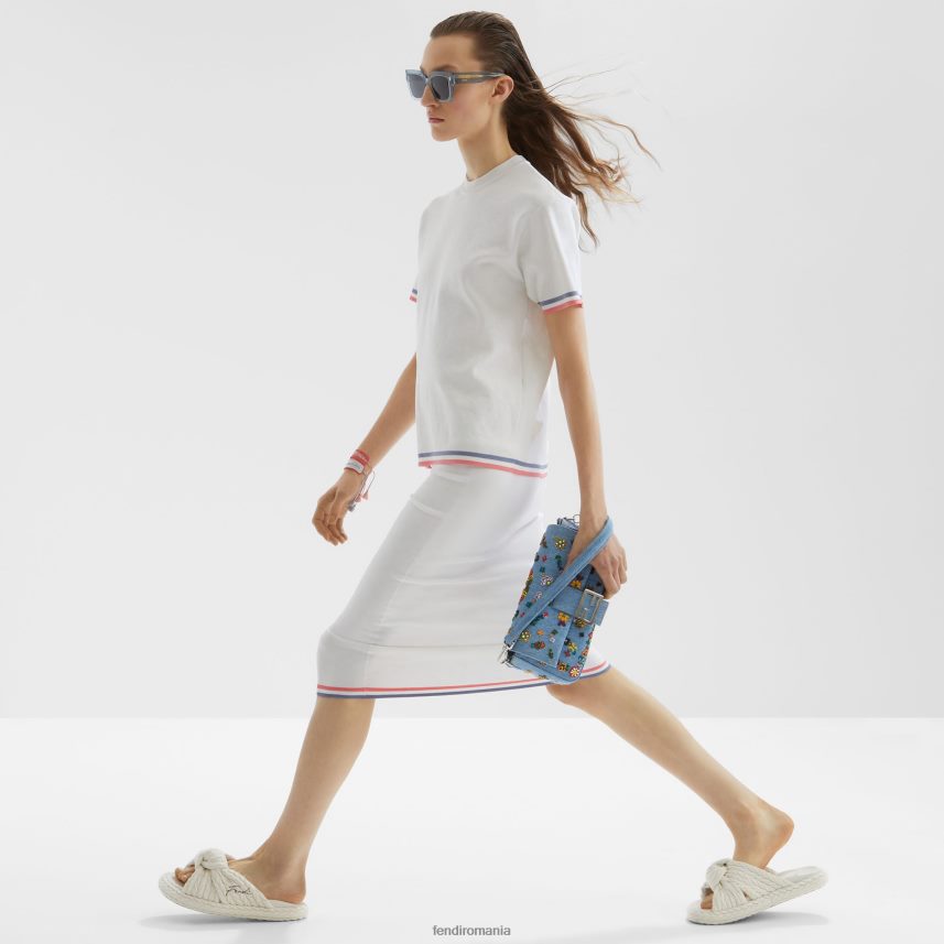 pulover din viscoza alb Fendi femei îmbrăcăminte 86084L1035